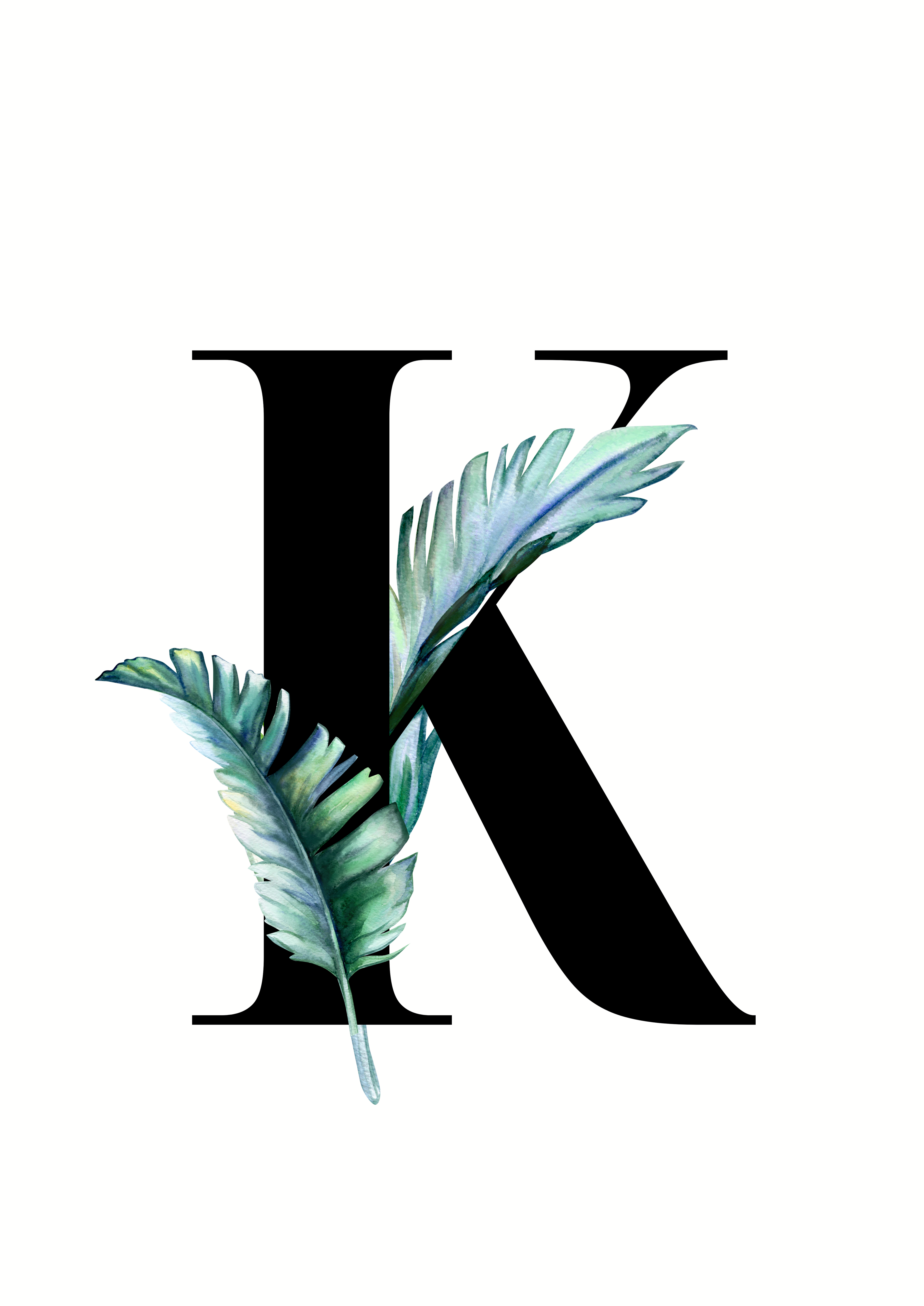Botanical Alphabet Print - K Botanical Alphabet Print - K