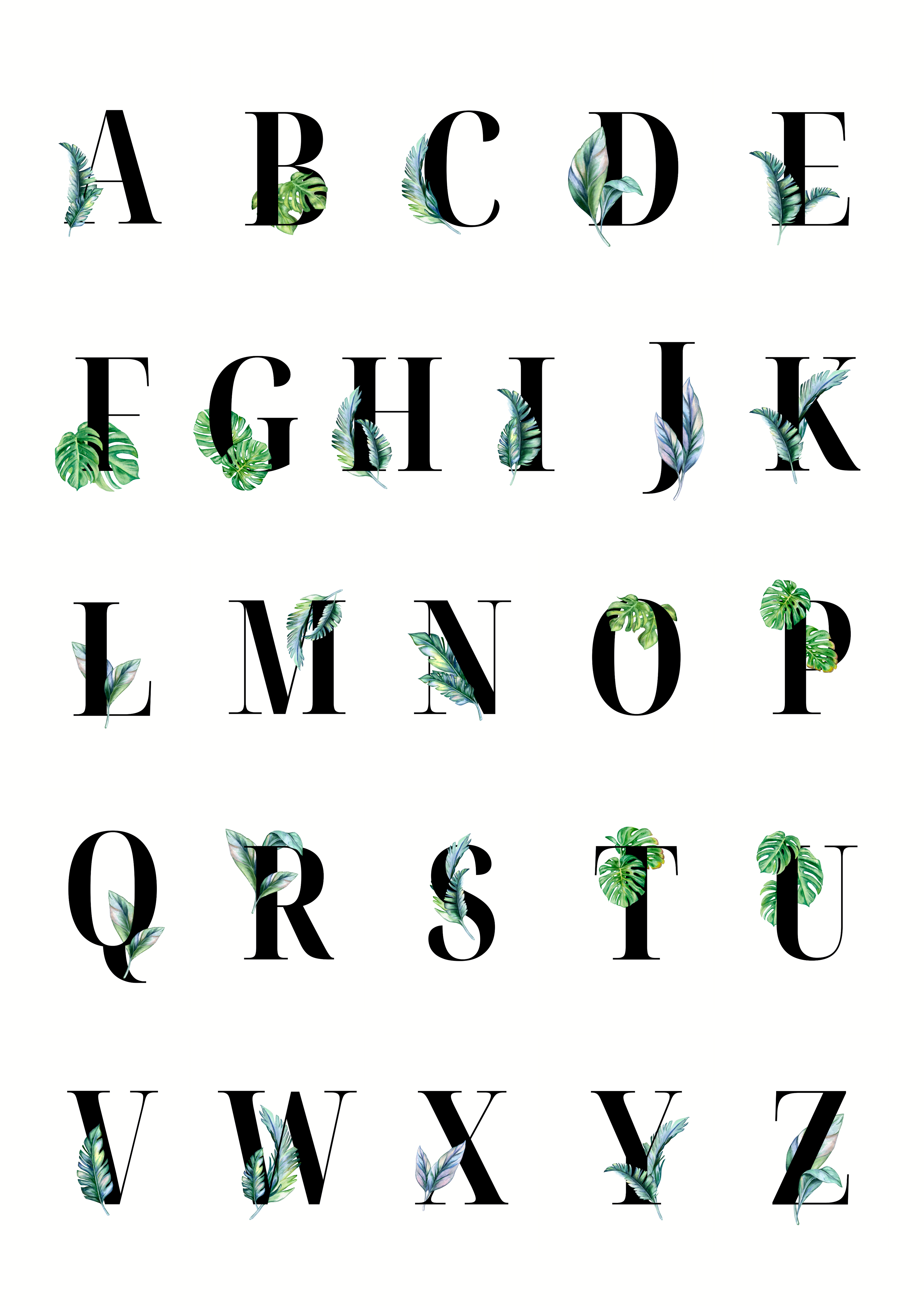 Botanical Alphabet Print Botanical Alphabet Print