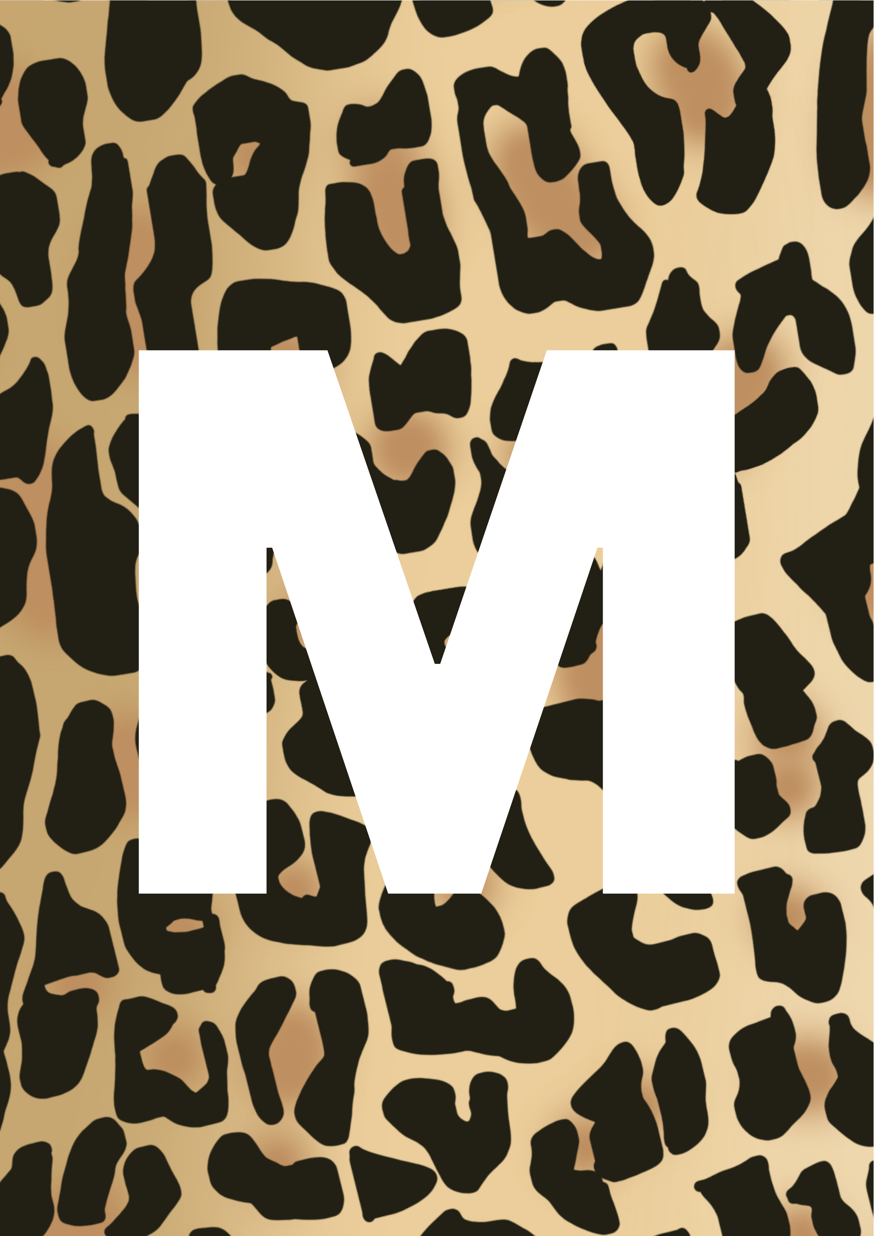 Leopard Alphabet Initial Print - M Leopard Alphabet Initial Print - M