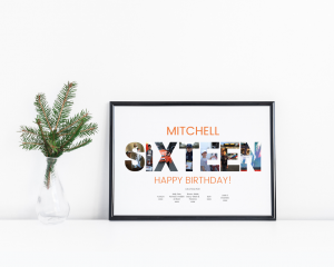 Photo Collage Text Print