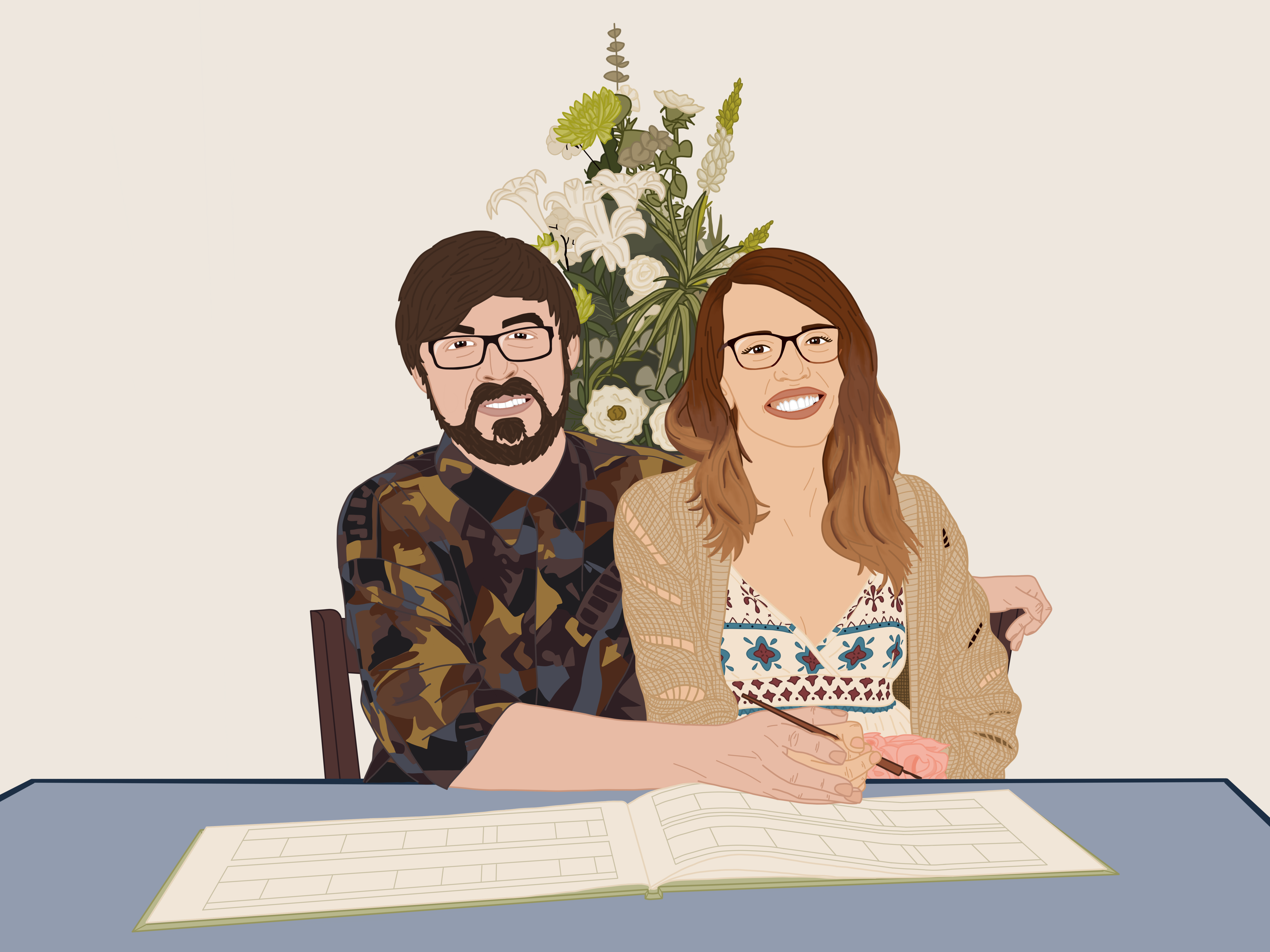 Couple Wedding Digital Portrait Couple Wedding Digital Portrait