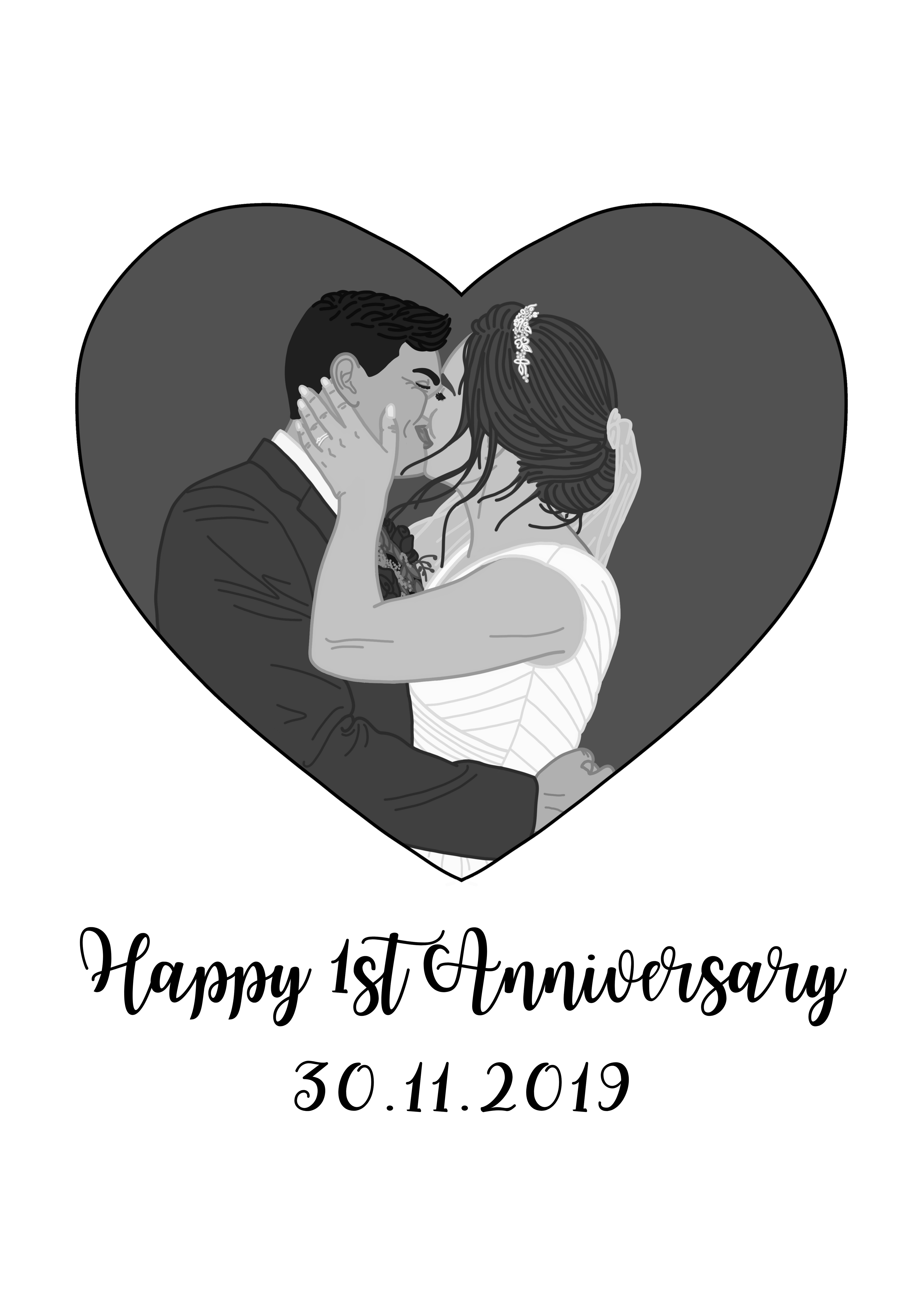 Heart Custom Portrait Illustration Heart Custom Portrait Illustration