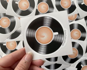 Record Coffee Vinyl Stickers