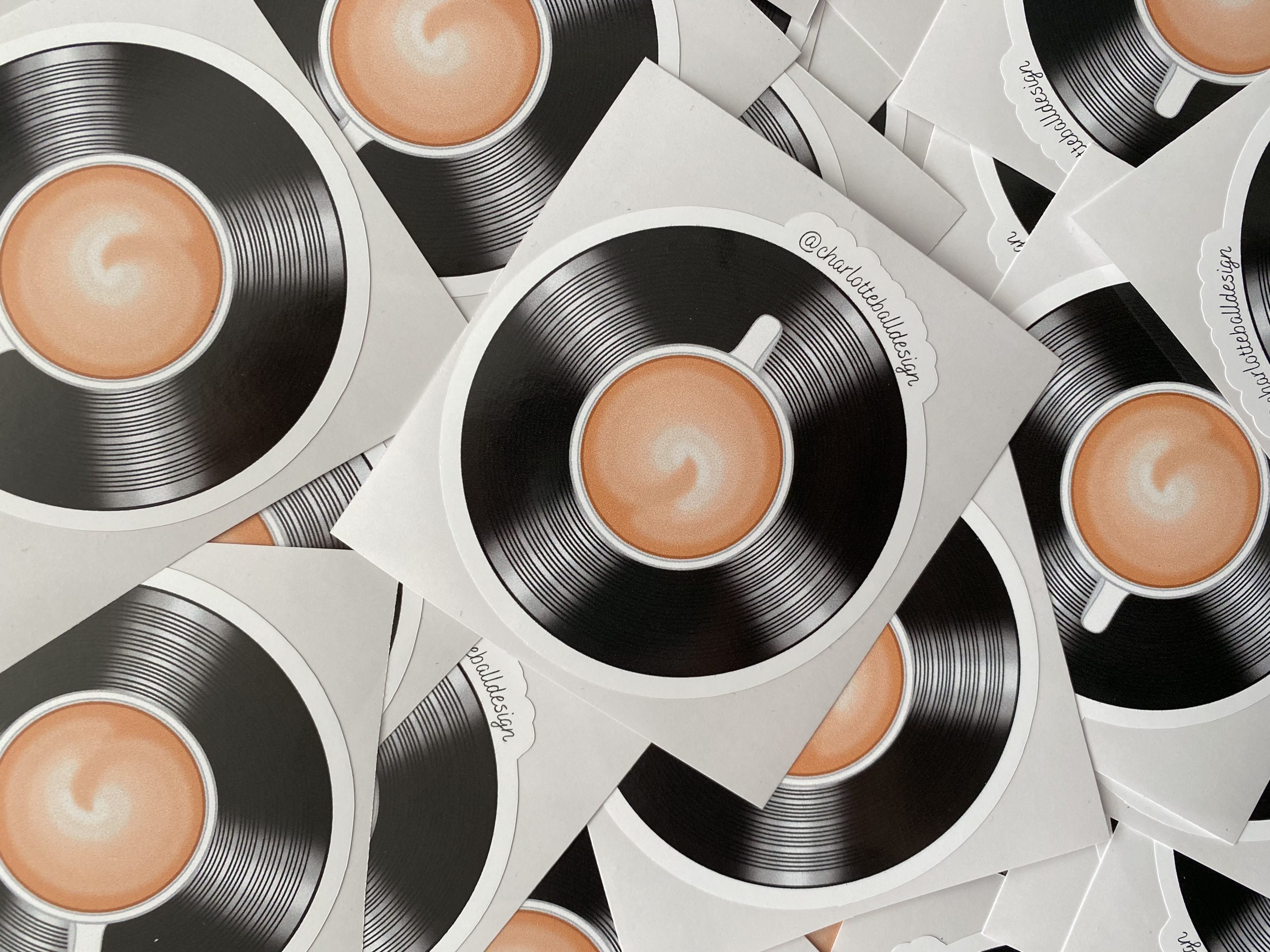 Record Coffee Vinyl Stickers Record Coffee Vinyl Stickers