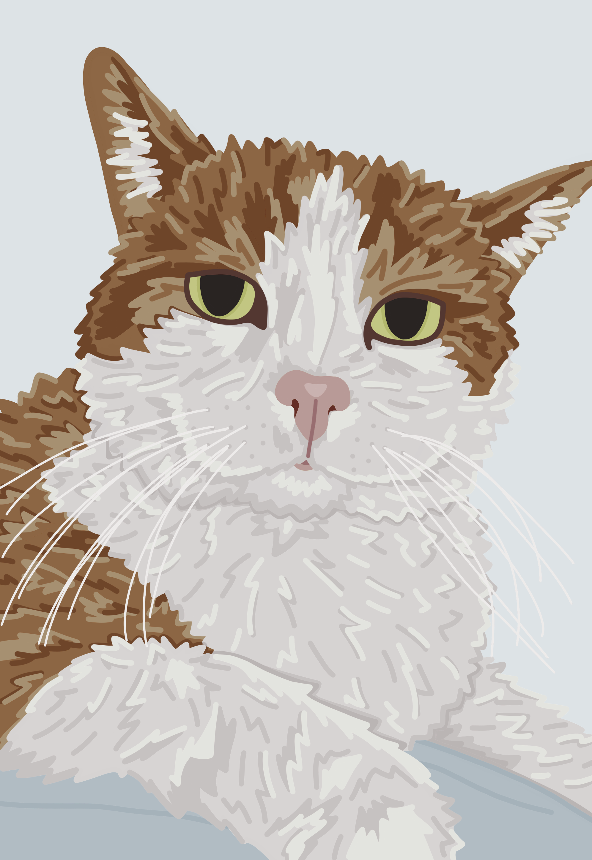 Riff Tabby Cat Digital Portrait