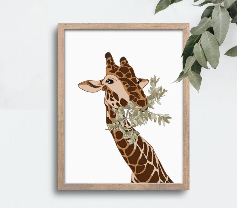 Giraffe Art Print Giraffe Art Print