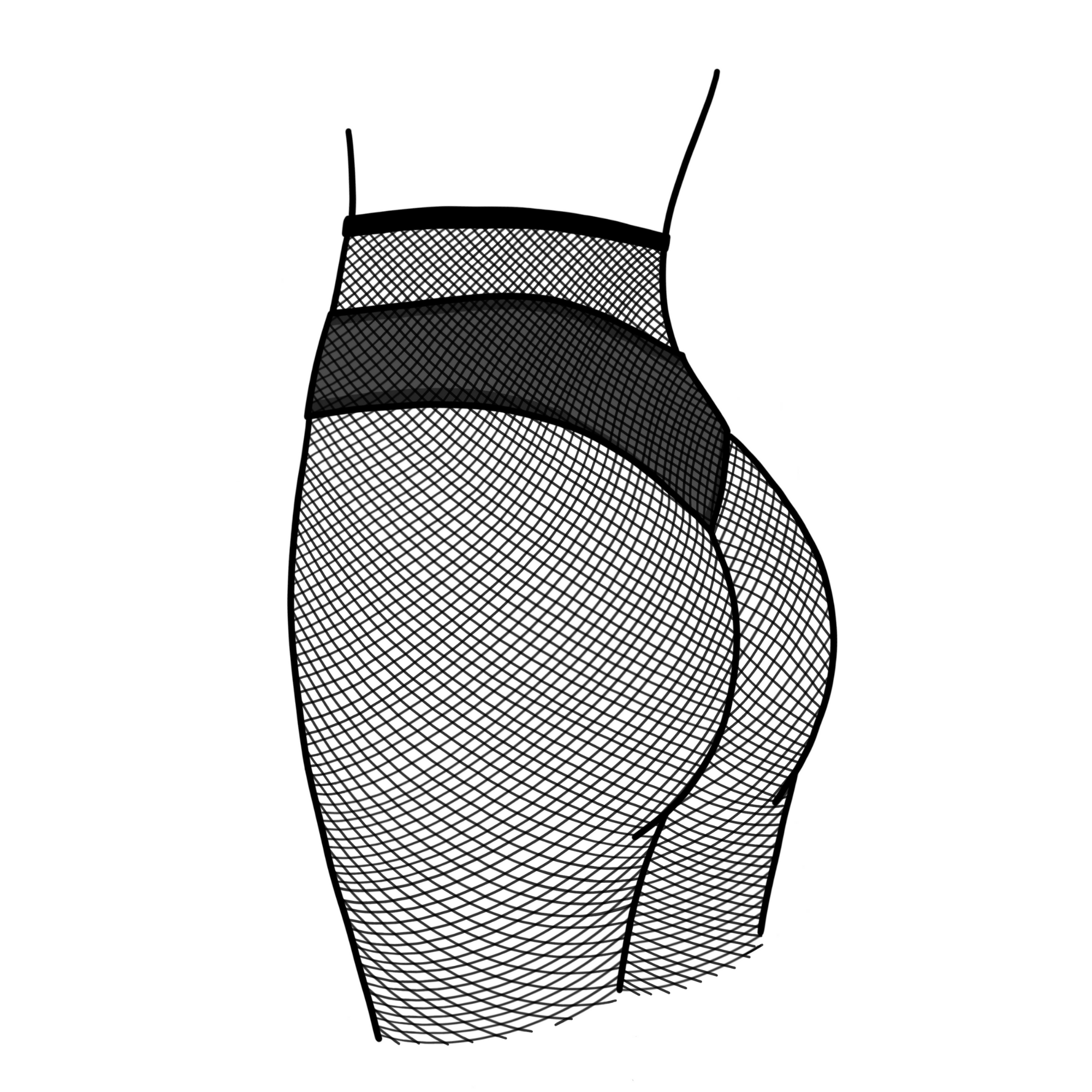 Woman in Fish Net Tights Art Print Woman in Fish Net Tights Art Print