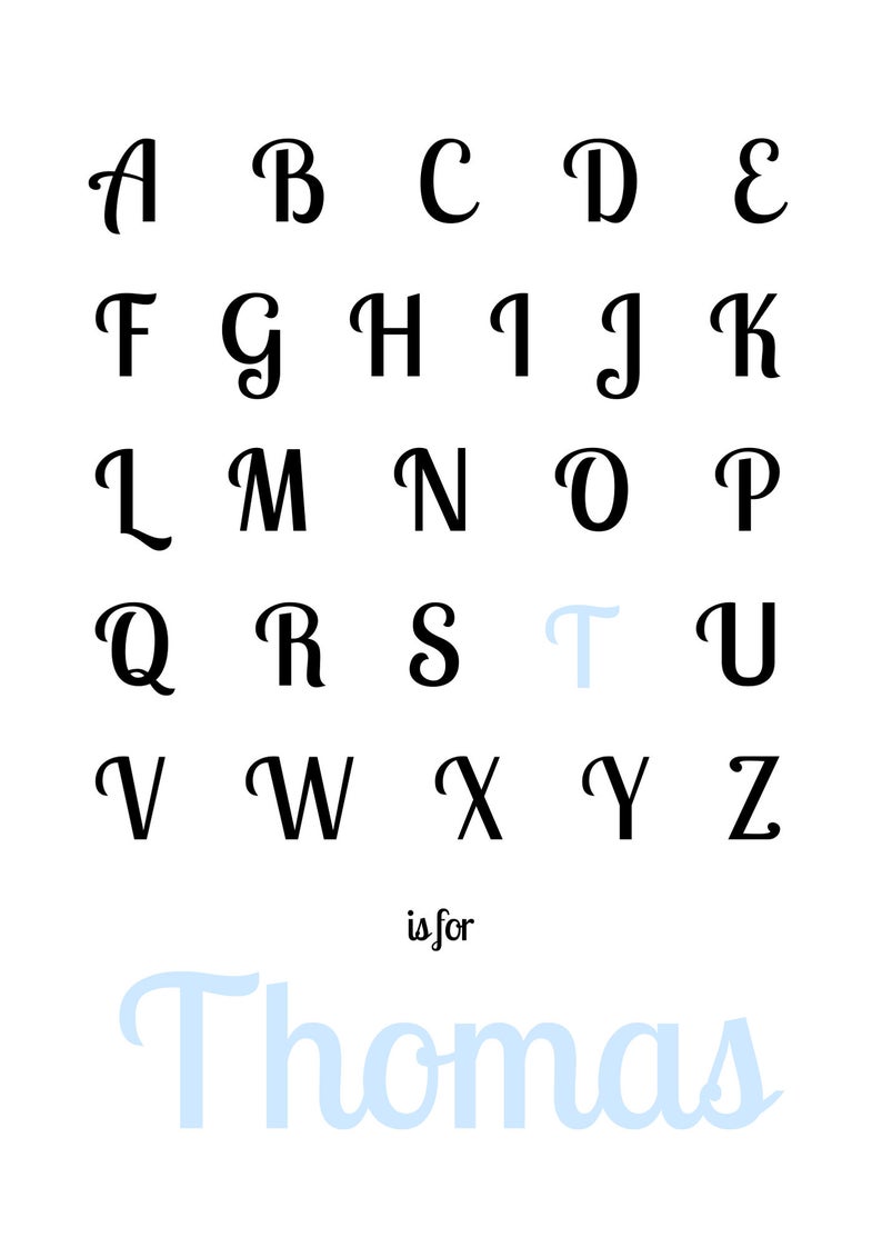 Custom Alphabet Print Custom Alphabet Print