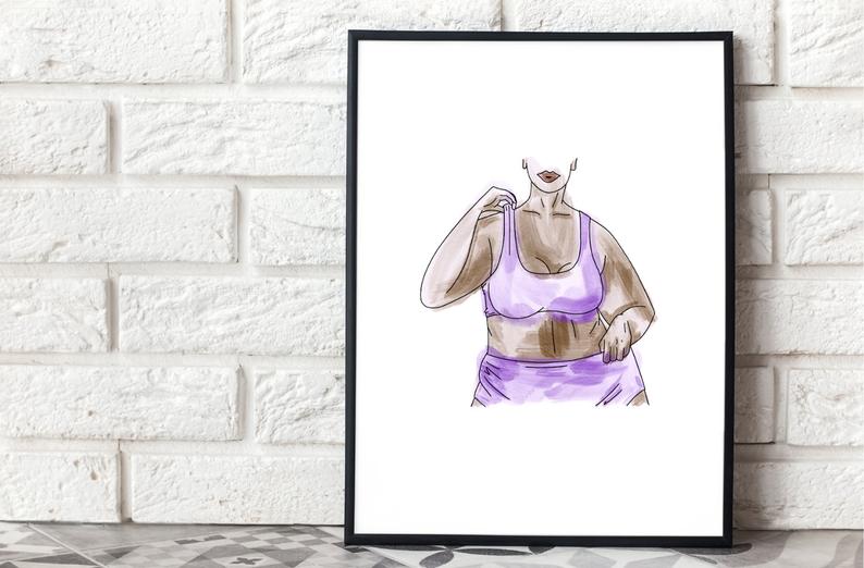 Curvy Girl Watercolour Print Curvy Girl Watercolour Print