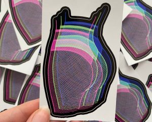 Woman in Fishnet Tights Vinyl Sticker