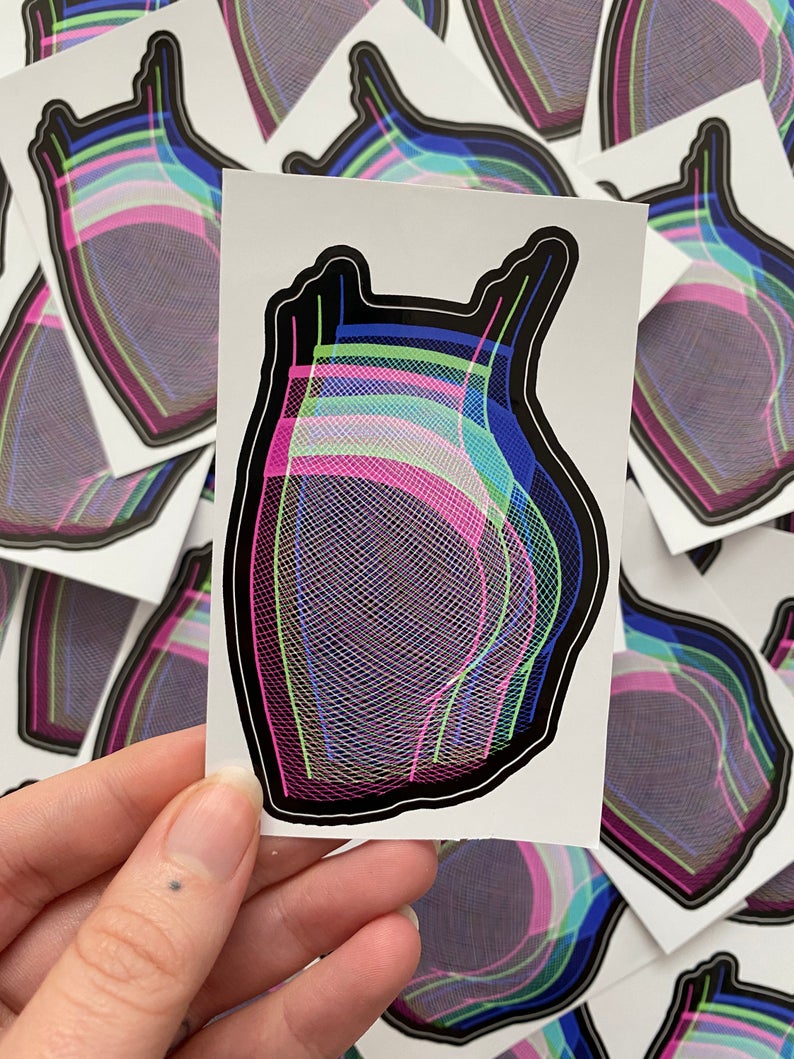 Woman in Fishnet Tights Vinyl Sticker Woman in Fishnet Tights Vinyl Sticker