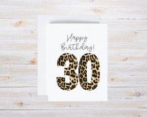 Leopard Print Age Birthday Card