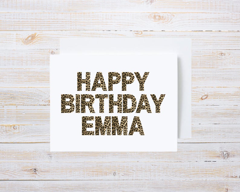 Leopard Print Personalised Birthday Card Leopard Print Personalised Birthday Card