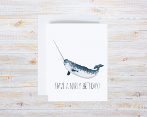 Narwhal Birthday Card